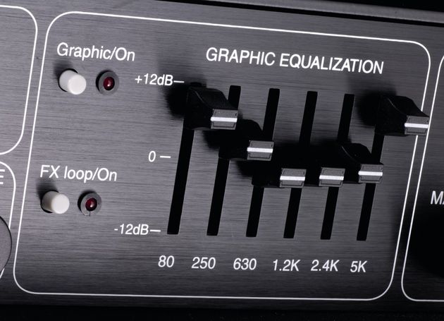 Set the EQ to a shallow V for instant Metallica rhythm heaviness.